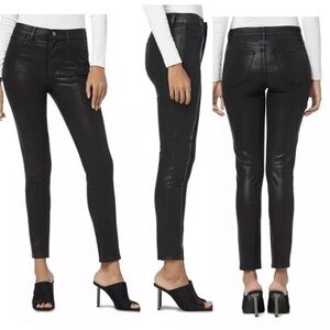 NWOT! JOES JEANS THE CHARLIE HIGH RISE SKINNY ANKLE COATED BLACK Size 28